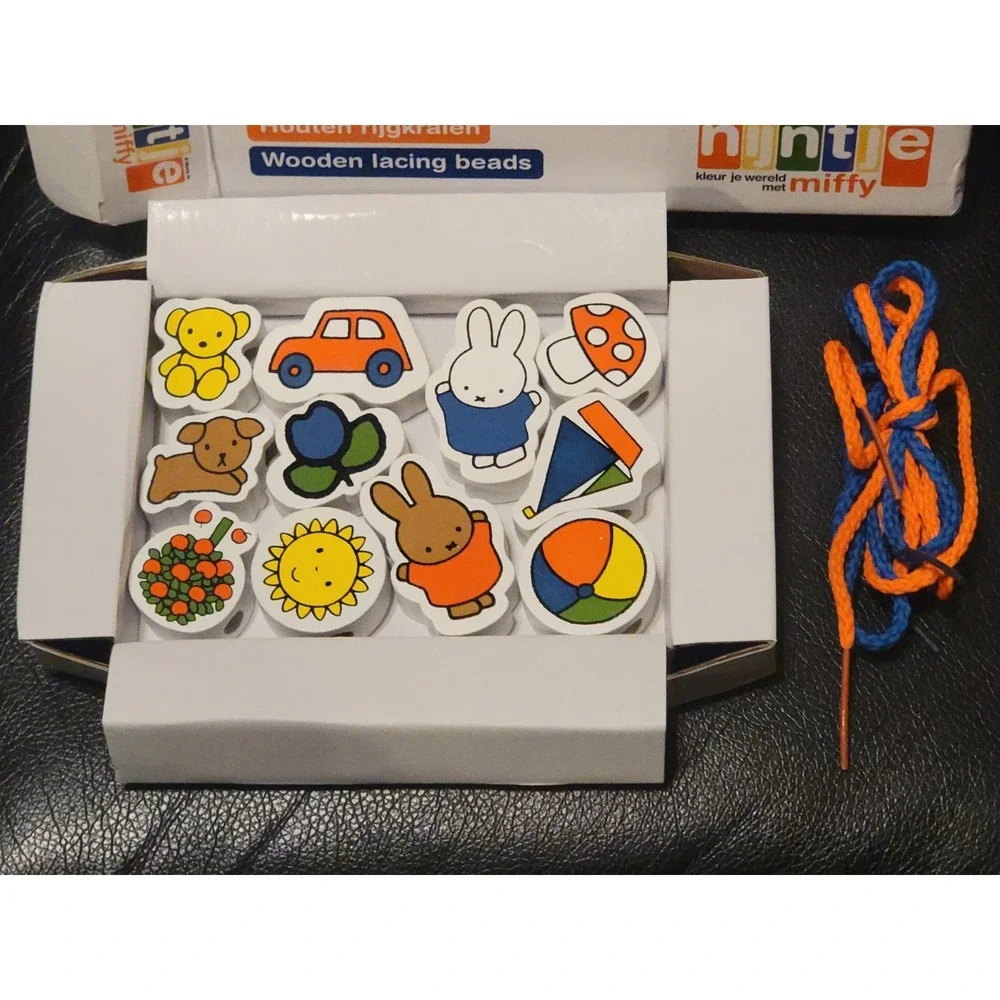 NEW Nijntje MIFFY Wooden Lacing Beads for Toddlers Bambolino Toys Netherlands